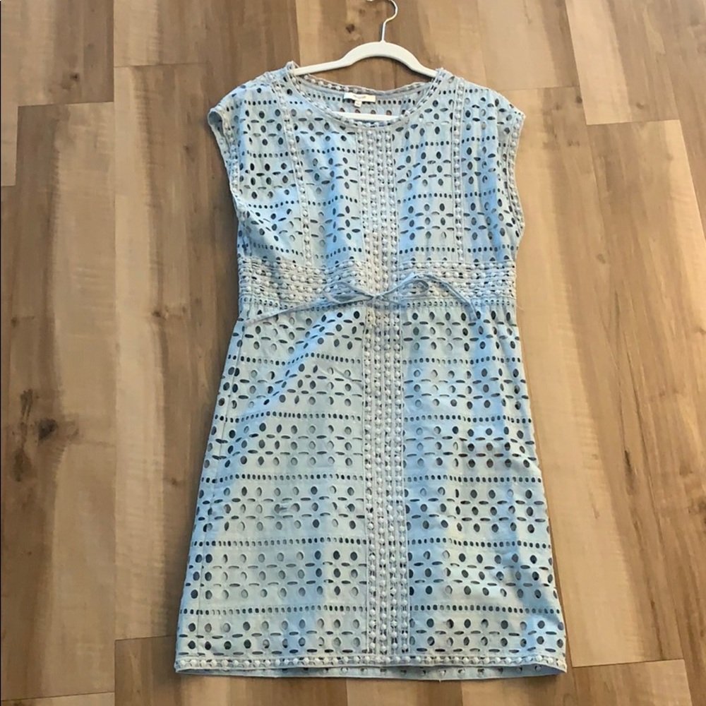 Madewell Light Blue Eyelet Mini Dress